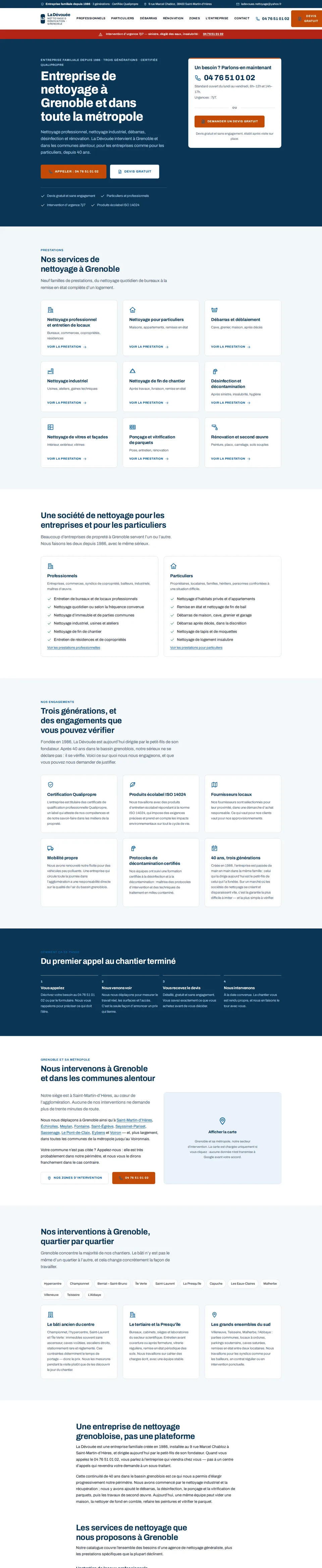 Page d'accueil du site La Dévouée