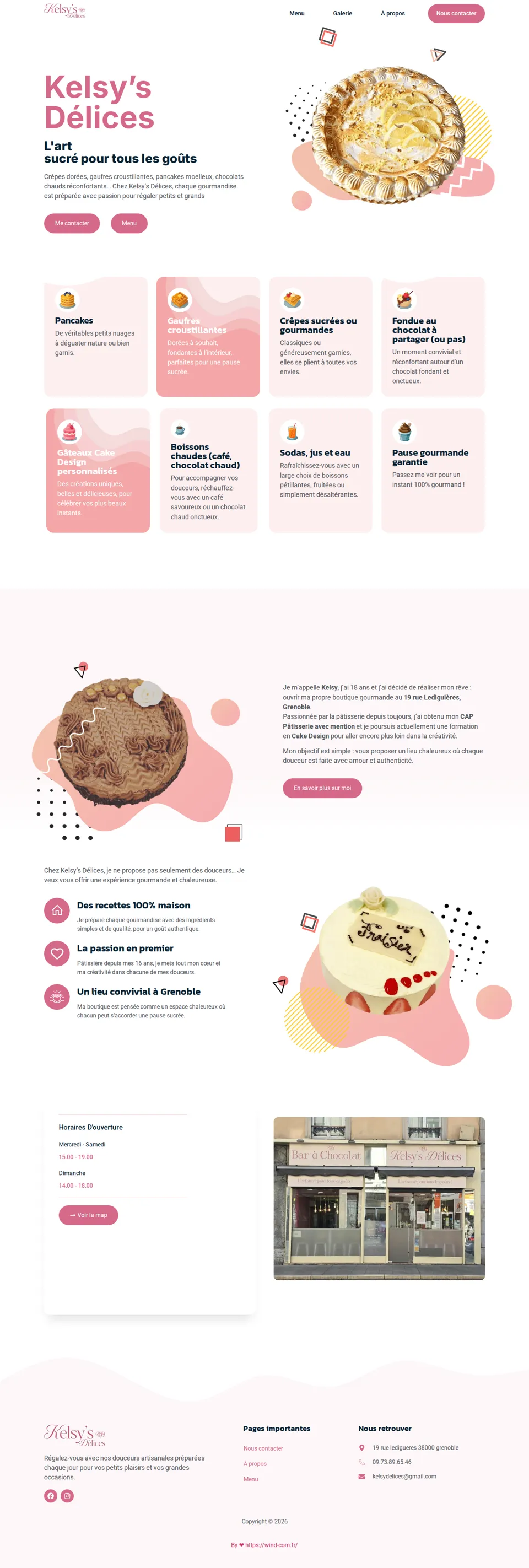 Page d'accueil du site Kelsy's Délices